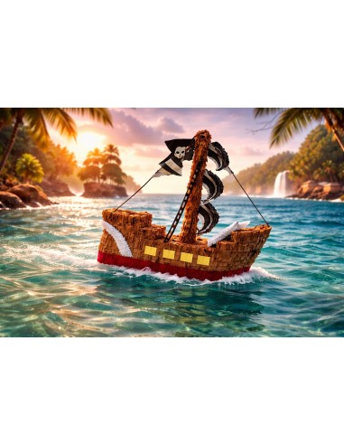 Pirate ship -Black & white sails