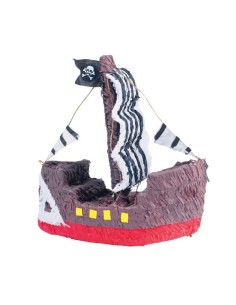 Bateau pirate-voiles noires et blanches